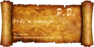 Prém Dominik névjegykártya